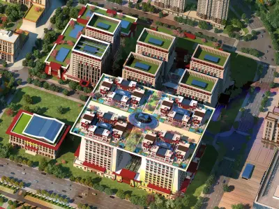 Lhasa Dunzhu Financial City 3D model