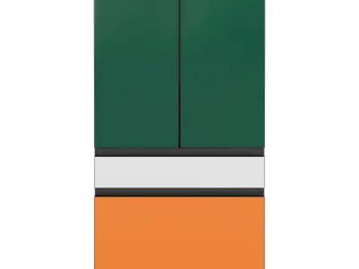 Bespoke 4-Door French Door Refrigerator 3D model