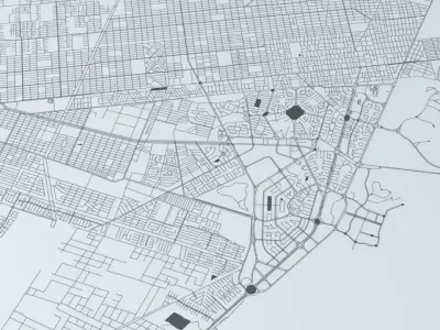 Cancun Road Network and Streets 3D model