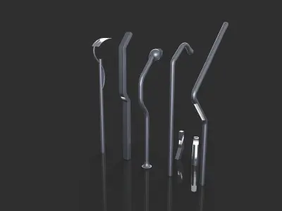 Modern Street Lamp-Bollard Set 3D model