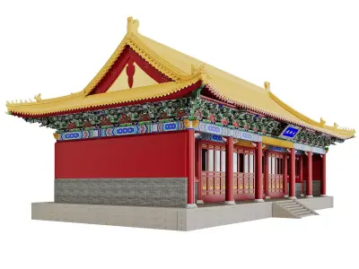 Imperial Hall -- Single-Eaved Historic Pavilion 3D model