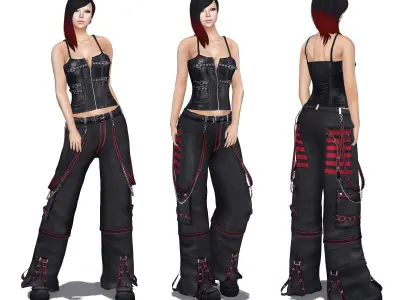 Tripp Pants For Women Low-poly 3D model