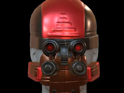 Gas mask helmet 3d model scifi Low-poly PBR Low-poly 3D model