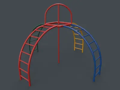 PBR Outdoor Playground Monkey Bars B Low-poly 3D model