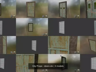 City Props - doors etc 3D Model Pack