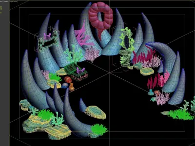 coral cartoon 3D model