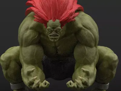 Blanka stl statue Street Fighter 3D print model