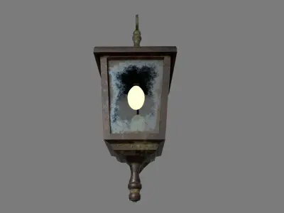 Old Rusted Outdoor Wall Lamp Low-poly 3D model buy