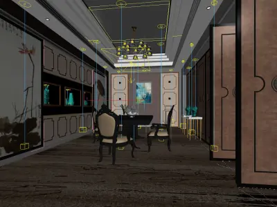 Business Restaurant - Coffee - Banquet  146 3D model