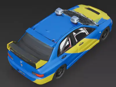 Blue Streak Rally-Spec Sedan 3D Model Low-poly 3D model