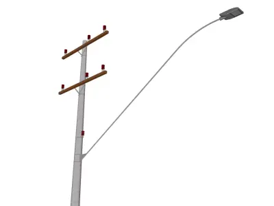 Concrete Lamp Post - Light Pole - Light Post - Street Light 25 3D model