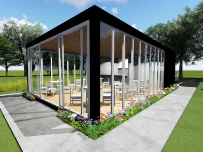 Cafe design 3D model