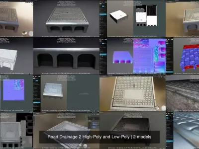 Road Drainage 2 High-Poly and Low-Poly 3D Model Pack