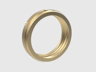 Sleek Channel Set Solitaire Ring JDBCo 3D print model