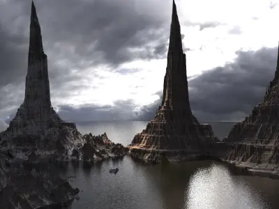 Spiked Epic mountains 2 3D model