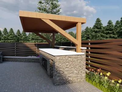 barbecue area 3D model