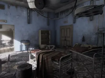 Abandoned Soviet Maternity Hospital Low-poly 3D model