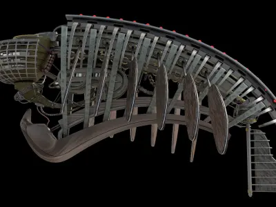 Allpamanta spaceship with two wings 3D model