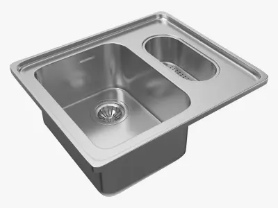 Collection of the Alpes-Inox Kitchen Sinks with Faucets  3D model