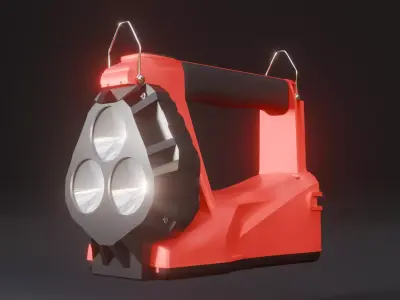  Industrial LED Searchlight Low-poly 3D model