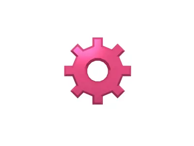 Gear Symbol v2 008 Low-poly 3D model