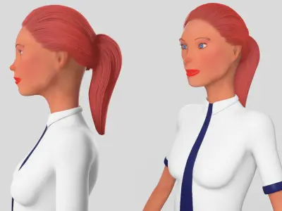 School girl female lowPoly Low-poly 3D model