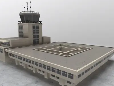 LYTV Control Tower Low-poly 3D model