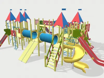 Playground for kids 3D model 15