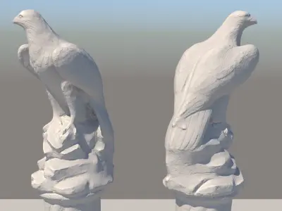 Eagle Satue Concrete 3D model