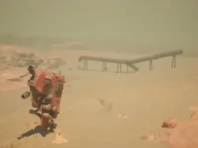 Sci-fi flying industrial mech bike  Low-poly 3D model