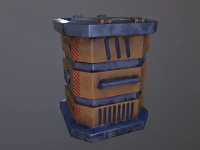 Sci-fi container Low-poly 3D model buy