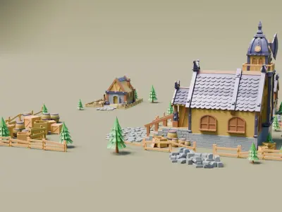 Viking village 3D model