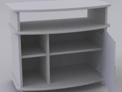 Wheeled TV stand 3D model