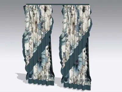 Curtain Low-poly 3D model 29