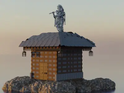 Yulla Kanda-  Krishna Temple - Himachal Pradesh 3D model