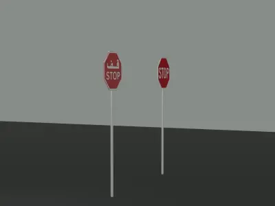 Stop Sign Model Free 3D model