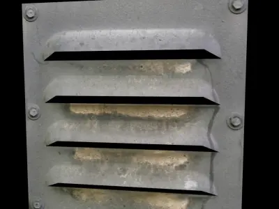 Set of air vents Low-poly 3D model