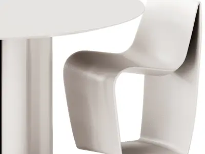 Saba Italia Teatro Magico Table and Sign Matt Chair 3D model