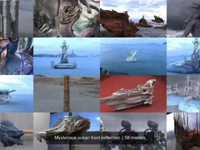 Mysterious ocean front collection  3D Model Pack