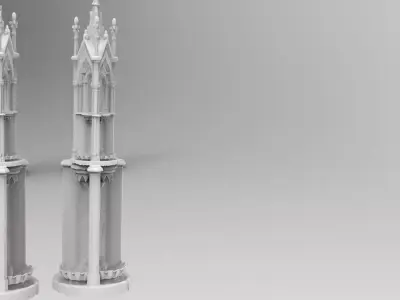 Church gothic pillar detail  3D model