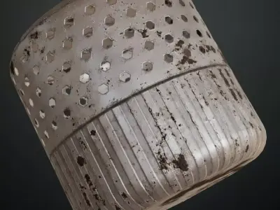 Panel Patterns Rust Metal Trimsheet Transparent PBR Seamless Texture