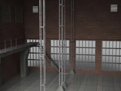 Old Modular Warehouse Low-poly 3D model