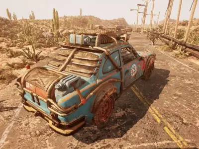 Post Apocalyptic Desert Environment 3D Model Low-poly 3D model