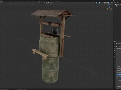 The Village Well Free low-poly 3D model