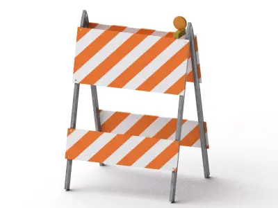 Road Barrier 01 Low-poly 3D model