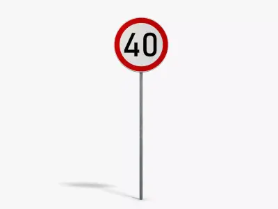 Speed Limit Sign Low-poly 3D model