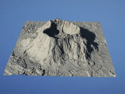 Landscape Environment Volcano Snow 21 Low-poly 3D model