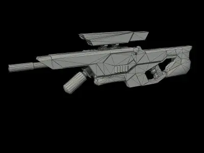 Sci Fi Rifle Low-poly 3D model order