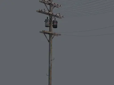 Utility Power Pole - Architectural and gaming environment asset  3D model