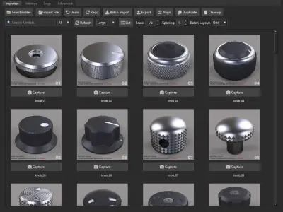 Advanced Kitbash Importer for Maya Low-poly 3D model
